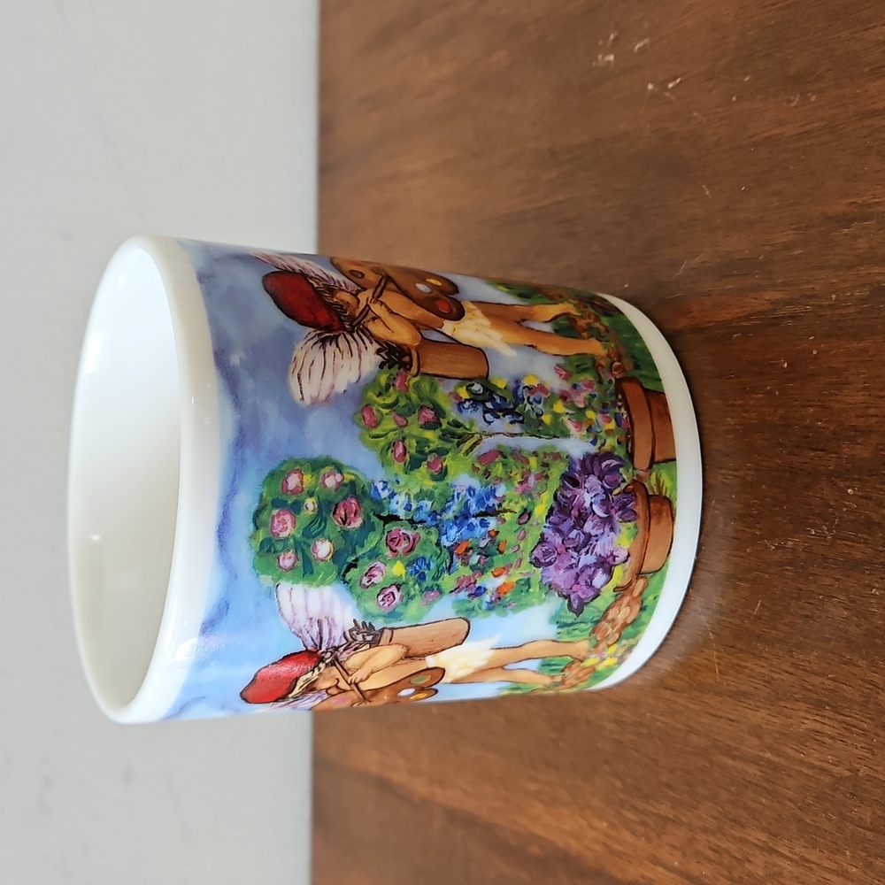 Vintage Starbucks Floral Painting Cupid Coffee Mug Made In Taiwan - Picture 4 of 8